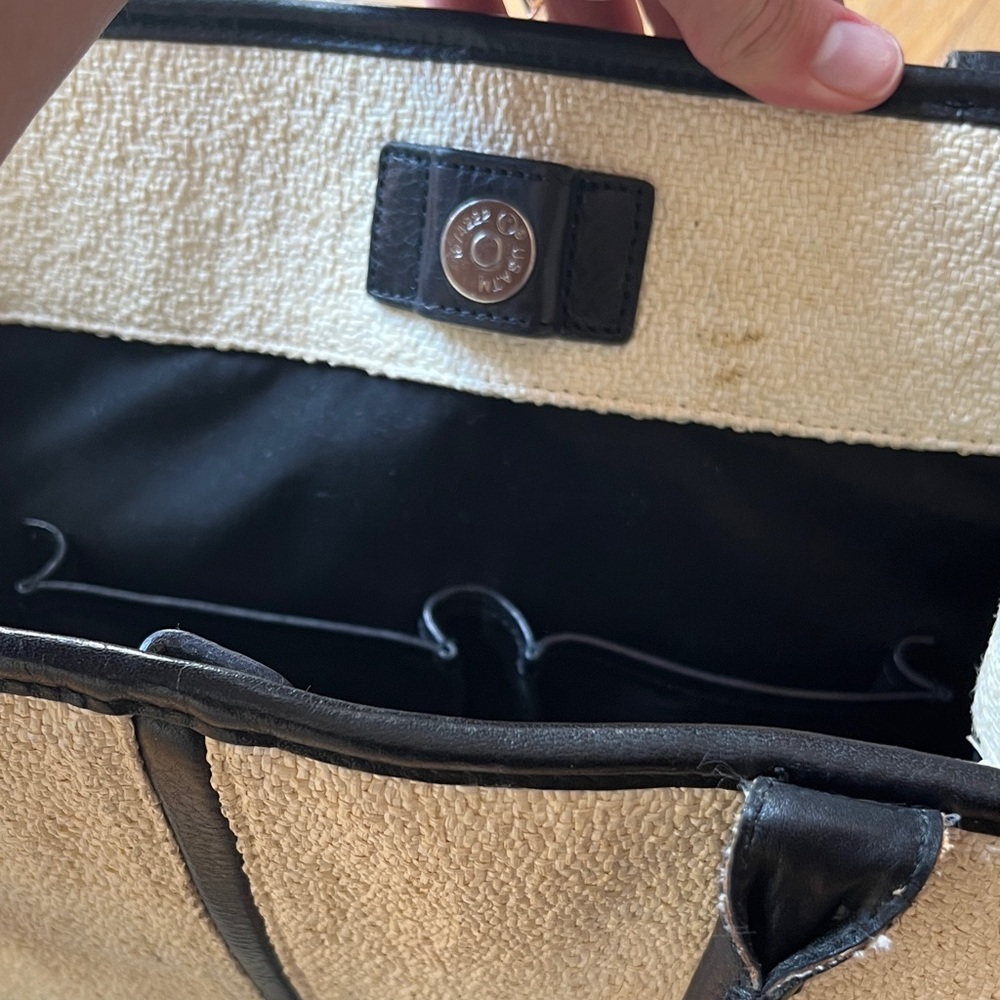 Rebecca Minkoff Chic Black and Cream Rattan Women's Tote Bag - Picture 6 of 10